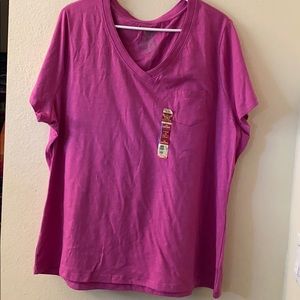 Vneck pink/purple tee